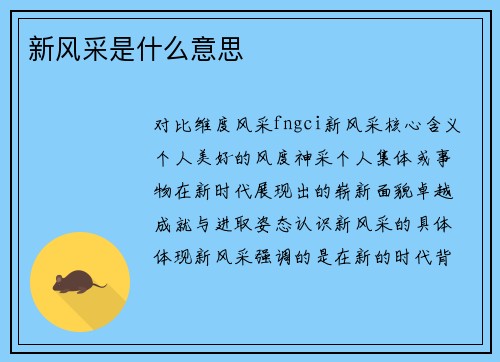 新风采是什么意思